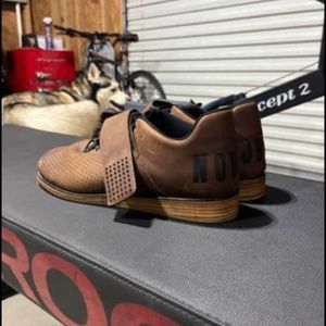 Brown leather nobull weightlifting shoes